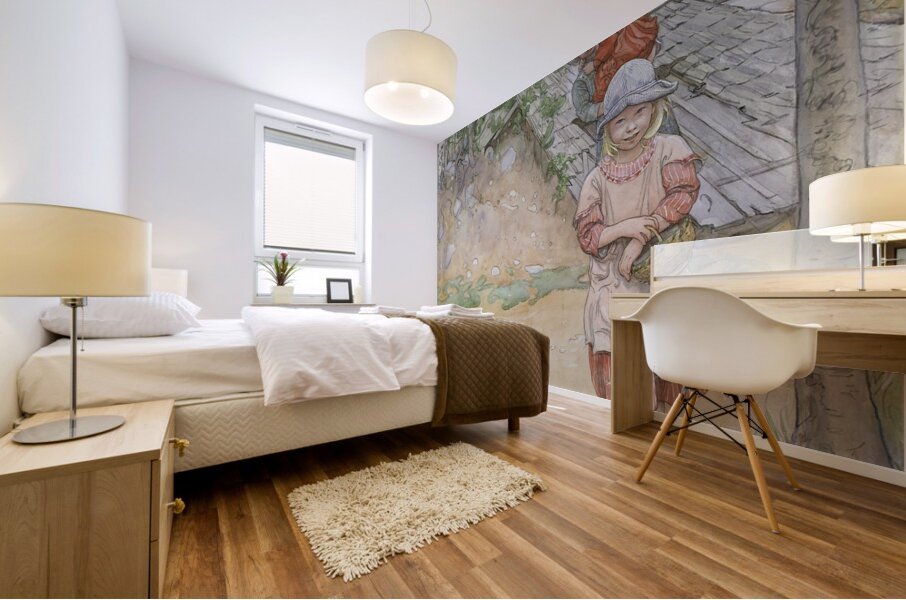 By the Cellar [1917] by Carl Larsson [1853–1919] Mural print