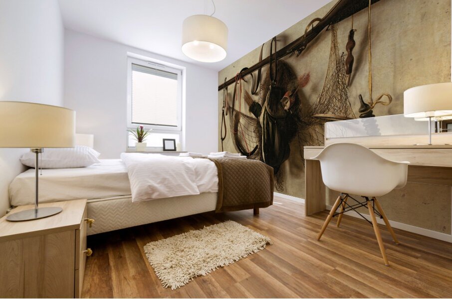 Still life with falconry instruments by Christoffel Pierson [1631–1714] Mural print