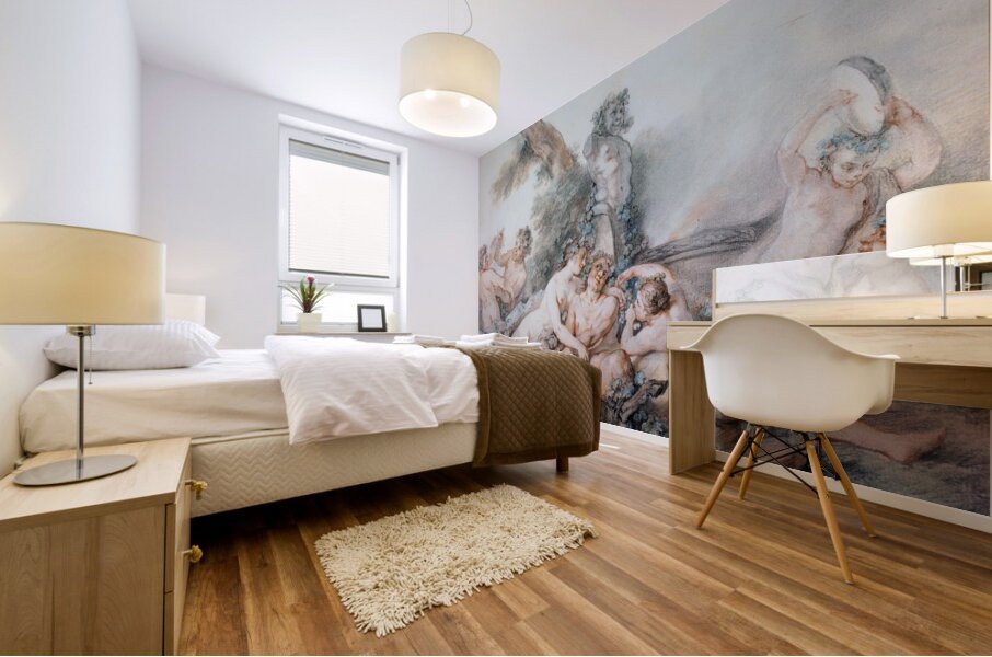 Nymphes et Satyres auprès d’un terme de Bacchus [18th century] by Jacques–Philippe Caresme [1734–1796] Mural print