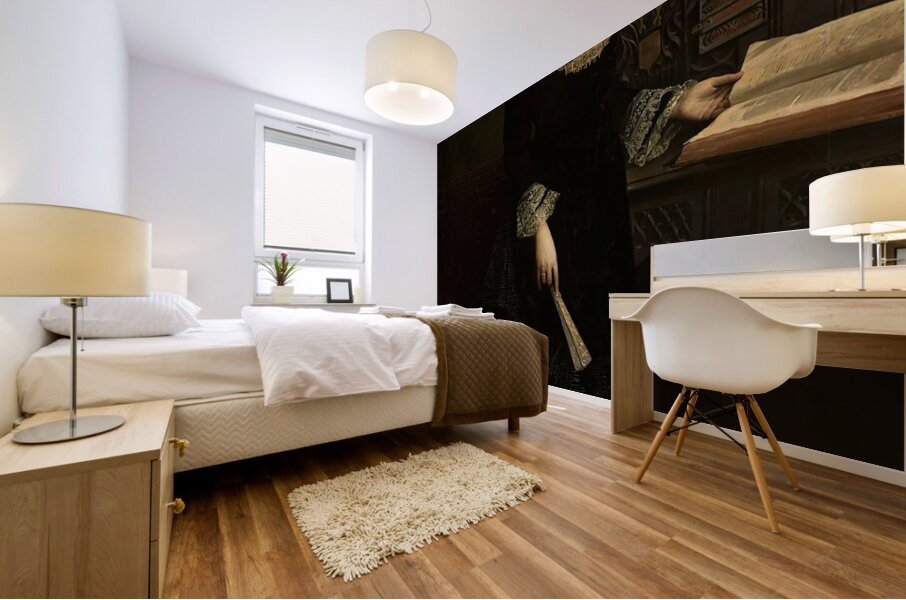 Portrait of a woman [1879] by Tadeusz Ajdukiewicz [1852–1916] Mural print