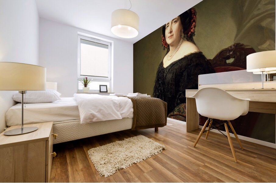 Gertrudis Goméz de Avellaneda [1857] by Federico de Madrazo y Kuntz [1815–1894] Mural print