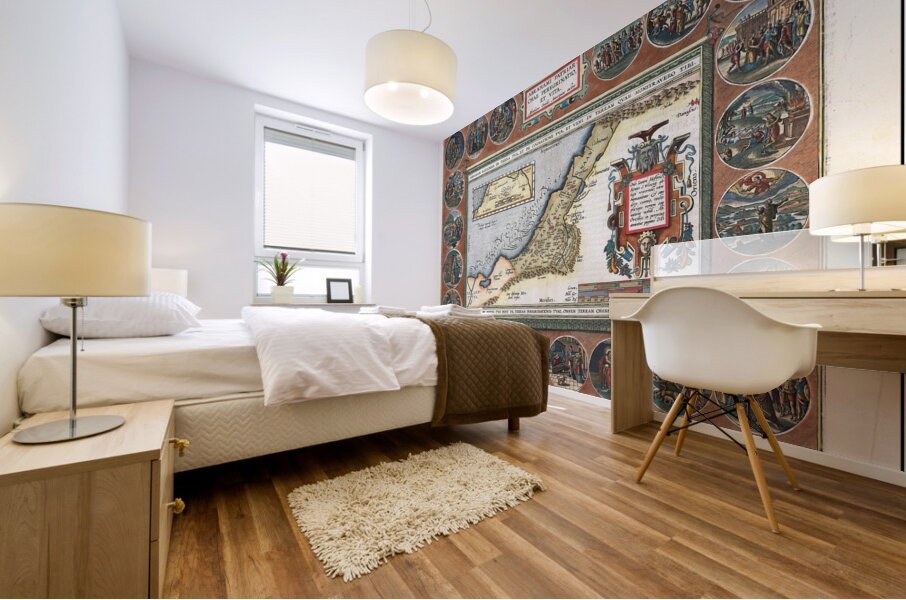 1608 Map of the Holy Land Depicting the Life of Abraham by Abraham Ortelius – Biblical Map Illustrating Sacred Geography Ancient Cities and Biblical Routes Across Canaan Judaea and the Near East in Ortelius’ Theological Atlas Mural print