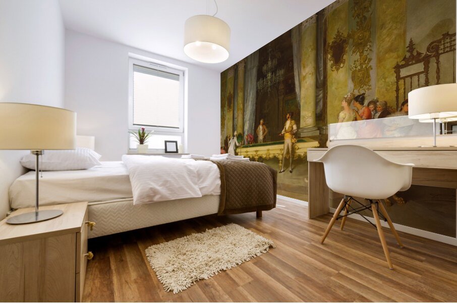 A Game Of Billiards by Francesco Beda [1840–1900] Mural print