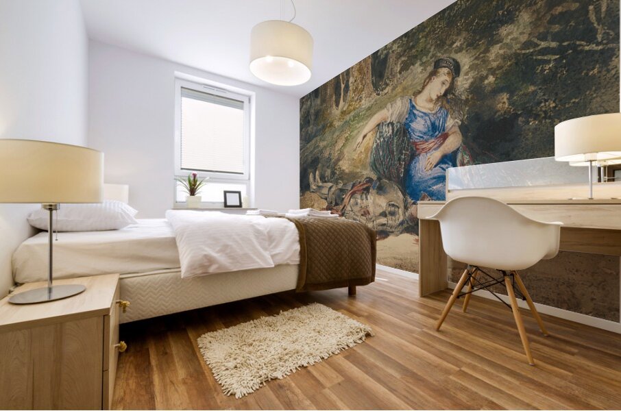 The Death of Lara [about 1824] by Eugène Delacroix [1798–1863] Mural print