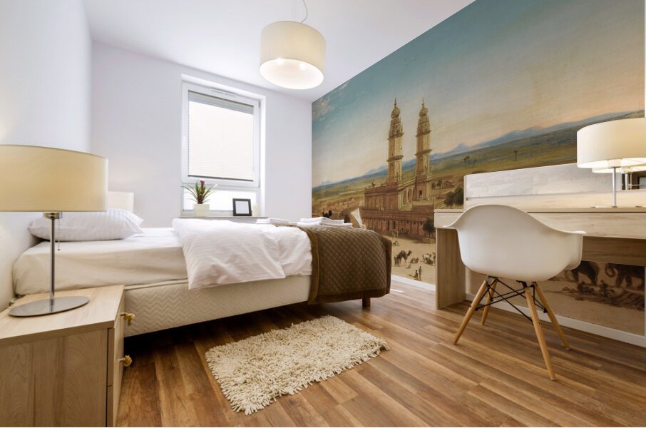 Oriental Landscape with Mosque by Alberto Pasini [1826–1899] Mural print