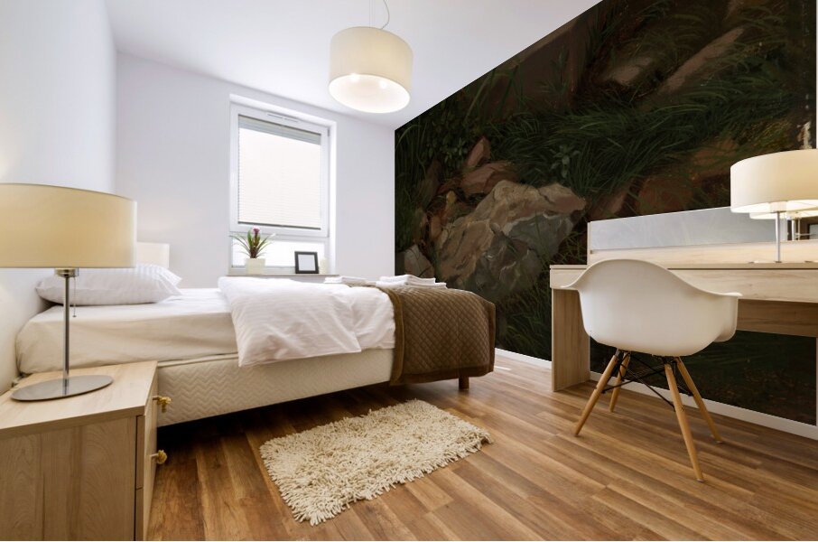 Steine im Gras [1860] by Hans Thoma [1839–1924] Mural print