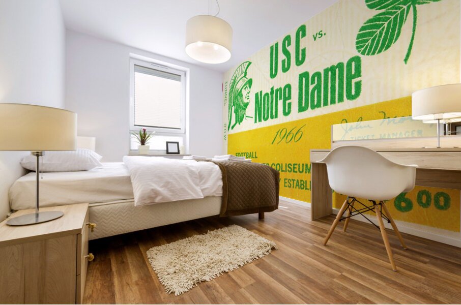 1966 USC vs. Notre Dame Football Ticket Art Mural print