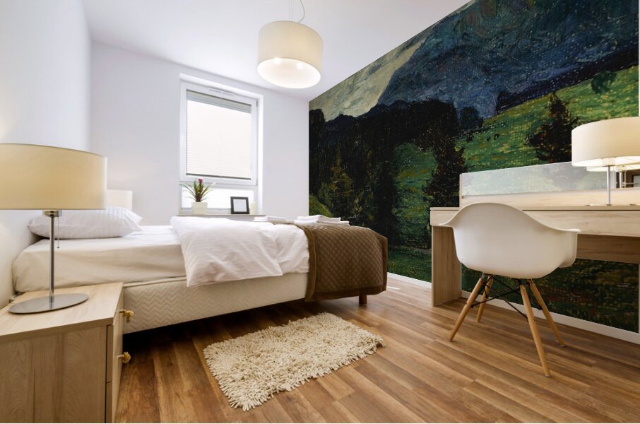 Kochel—Mountains with Firs [1902] by Wassily Kandinsky [1866–1944] Mural print