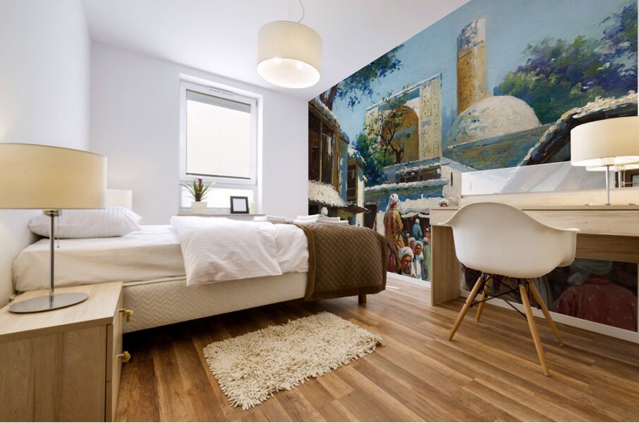 Samarkand Street Market by Richard Karlovich Zommer [1866–1939] Mural print