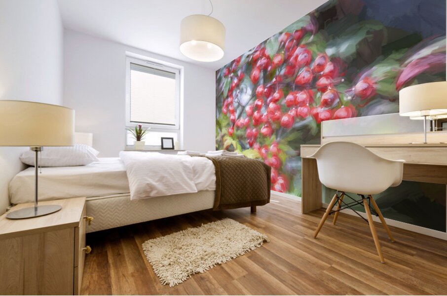 Red Berries Nadina Heavenly Bamboo X1 1 Mural print