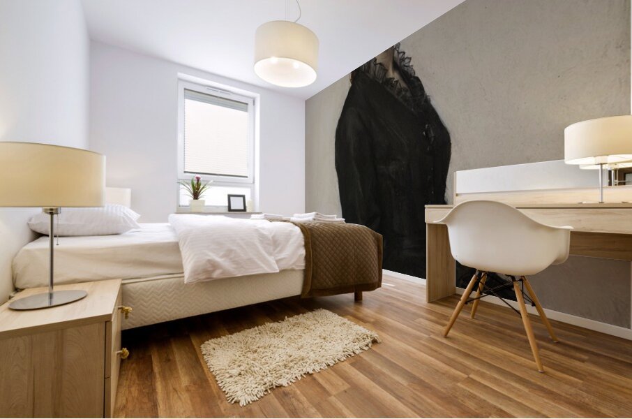 Portrait de Jacqueline Comerre–Paton en robe noire [1879] by Léon François Comerre [1850–1916] Mural print