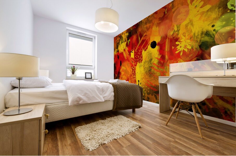 Neon Jungle Orange Mural print