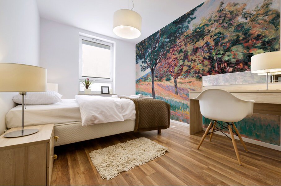 Verger à la lisiere d’un bois à Saint–Cheron [1893] by Armand Guillaumin [1841–1927] Mural print