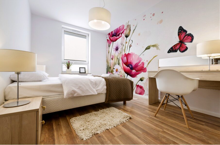 POPPIES AND DAISIES Mural print