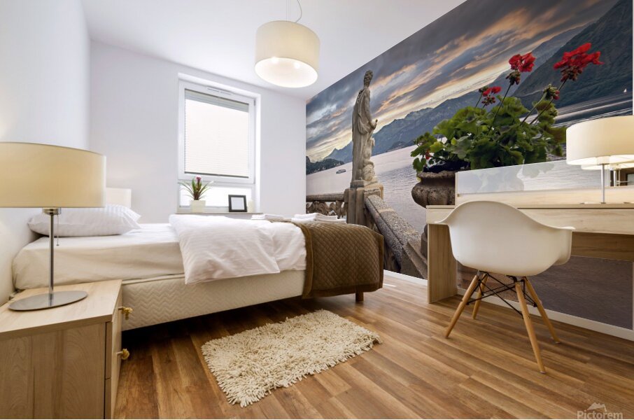 BALCONY ON THE LAKE Mural print