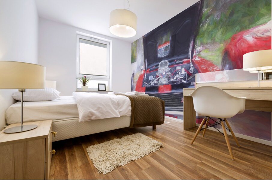 1969 Red Camaro Z28 X4 3 Mural print