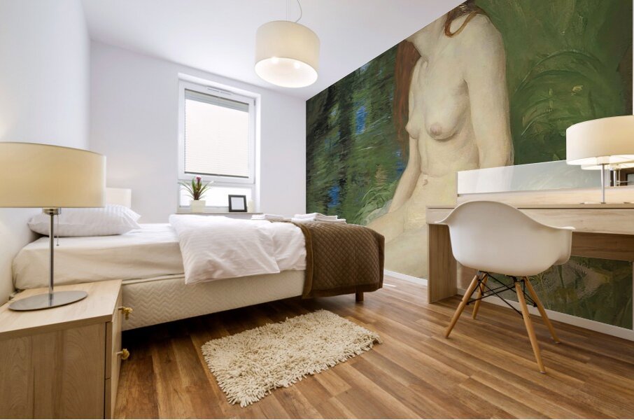 A nymph beside a pool [1910] by Reginald Granville Eves [1876–1941] Mural print