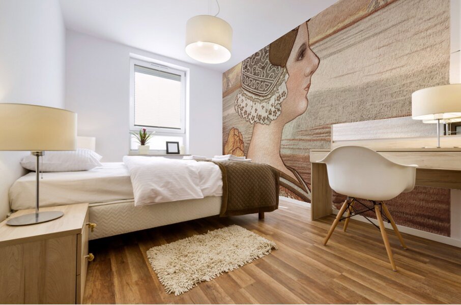 Dutch Lady with Tulips by Paul Berthon [1872–1909] Mural print