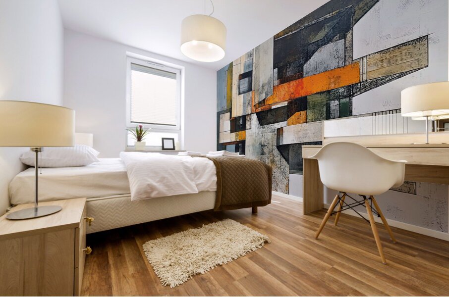 Architectural Study Orange 9P3N7J 55 Mural print