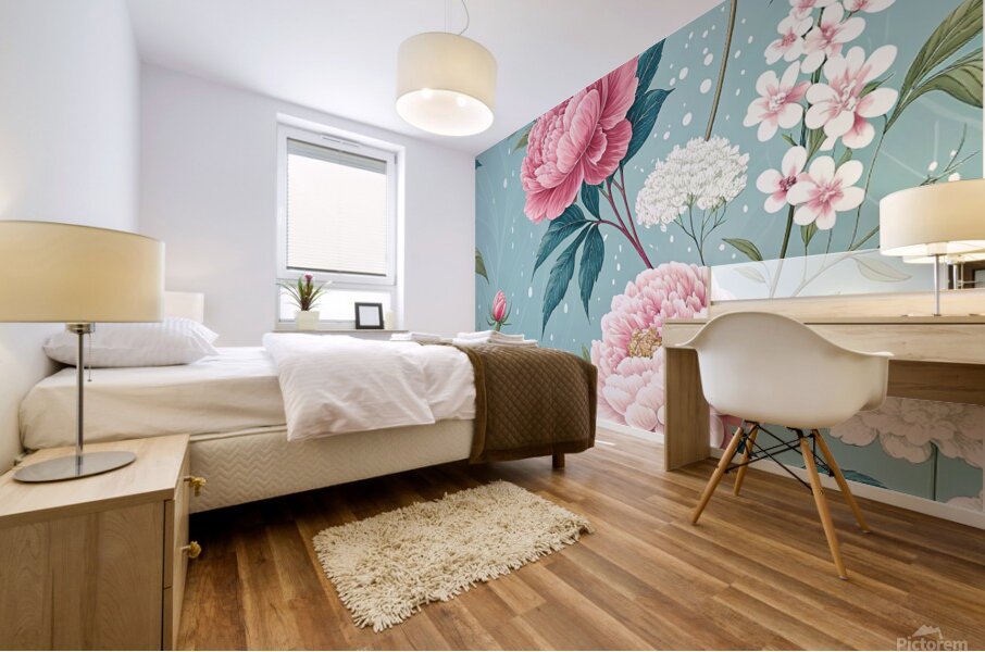 Touch of Serenity: Animated Florals That Breathe with You Mural print