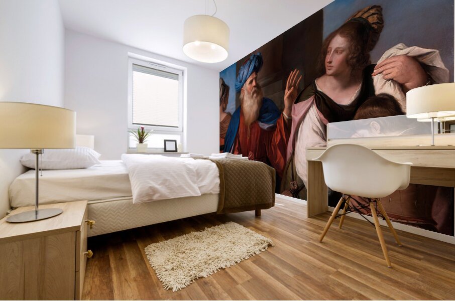 Abraham Casting out Hagar and Ishmael [1657] by Guercino [1591–1666] Mural print