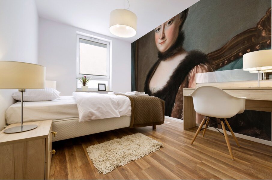 Presumed Portrait Of The Duchesse De Beuvron. Born Rouillé [18th century] by French School [16th–20th Century] Mural print