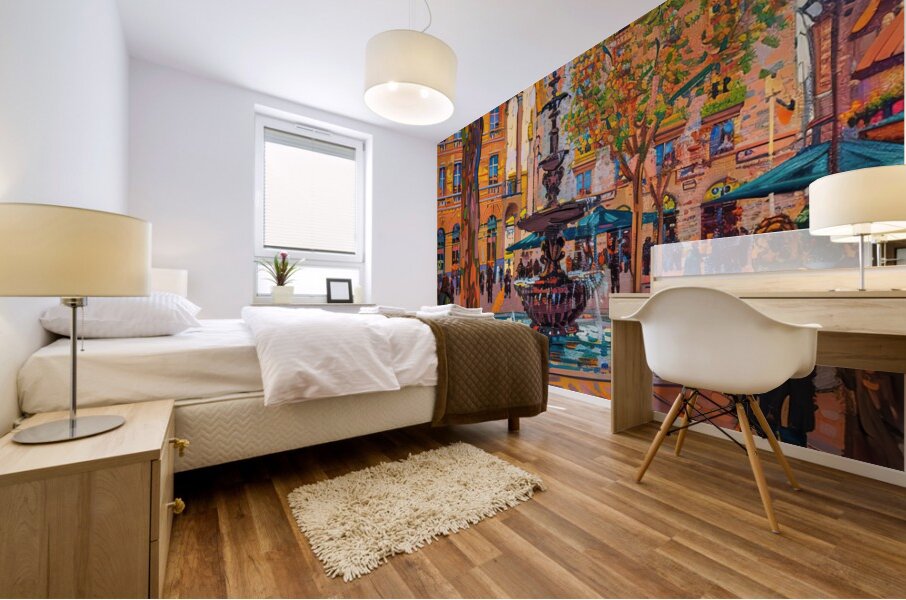 Autumn Fountain Glow 5H9N2Z 55 Mural print