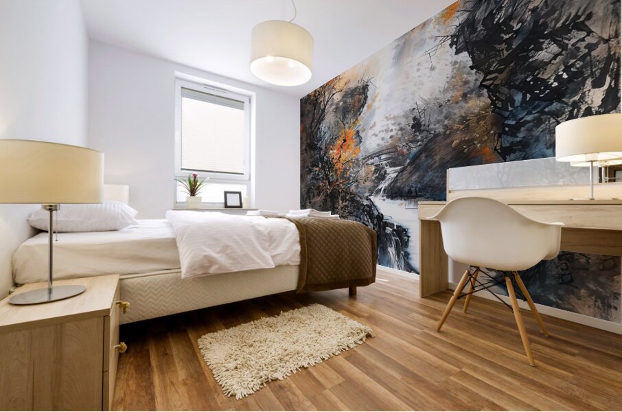 Autumn River Journey 9H3N2Z 62 Mural print