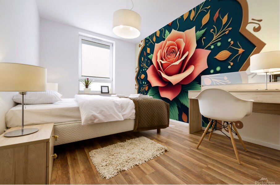 tableau rose Mural print