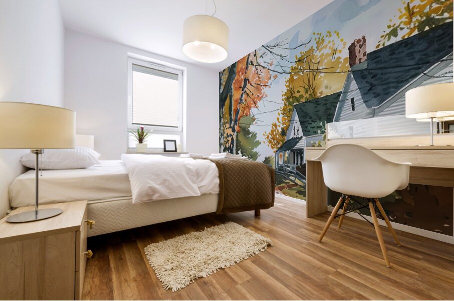 Autumn Road Home 29HBCJ 57 Mural print