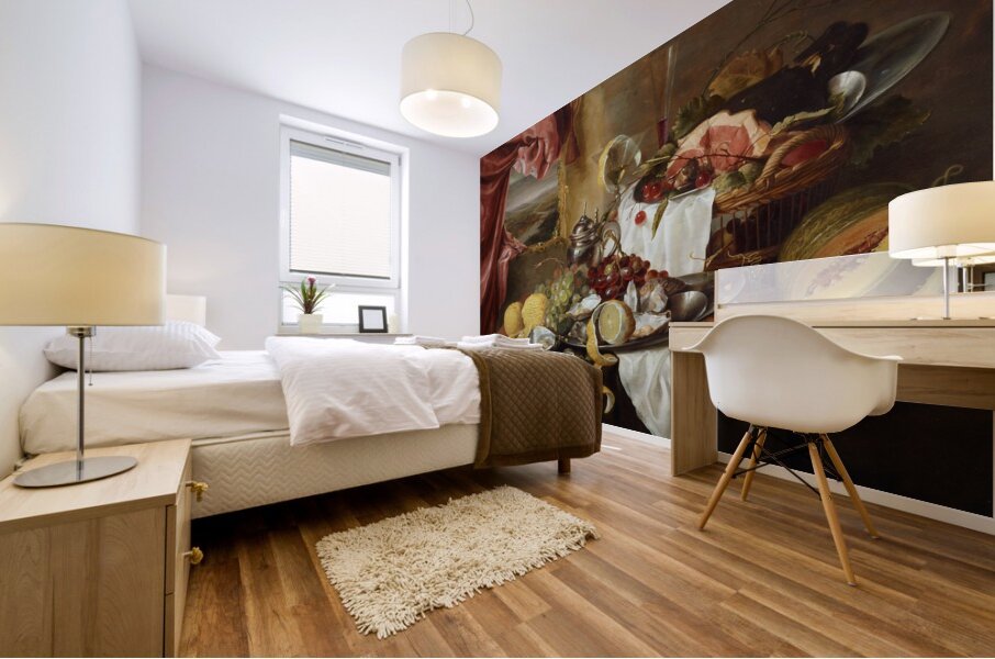 Still Life With Imaginary View [circa 1645] by Laurens Craen [ca. 1620–1670] Mural print