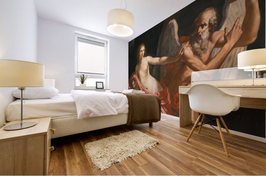 Beauty Fending Off Time by Elisabetta Sirani [1638–1665] Mural print