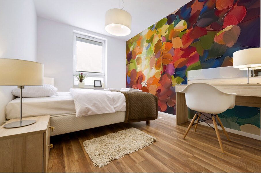 Autumn Symphony Leaves H2N9P3 63 Mural print