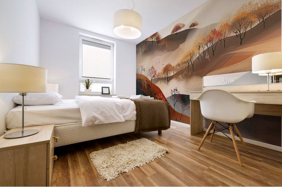 Autumn Whispers H3N9C2 55 Mural print