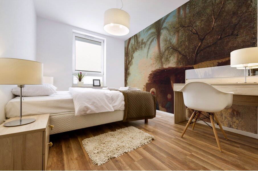 Village in the desert. Algeria by Charles Théodore Frère [1814–1888] Mural print