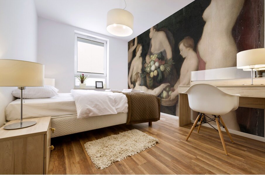 Pomona Receiving the Harvest of Fruit [1626] by Cornelis Cornelisz Van Haarlem [1562–1638] Mural print