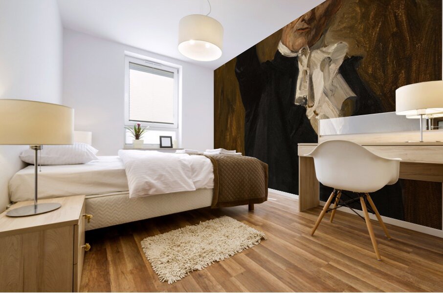 La voûte d’acier. Figure d’un édile parisien bras levé. Tenant une épée [1888] by Jean–Paul Laurens [1838–1921] Mural print