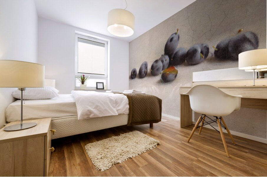 Twelve Plums [1896] by Joseph Decker [1853–1924] Mural print