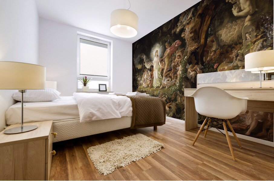 The Quarrel of Oberon and Titania [1849] by Sir Joseph Noel Paton [1821–1901] Mural print