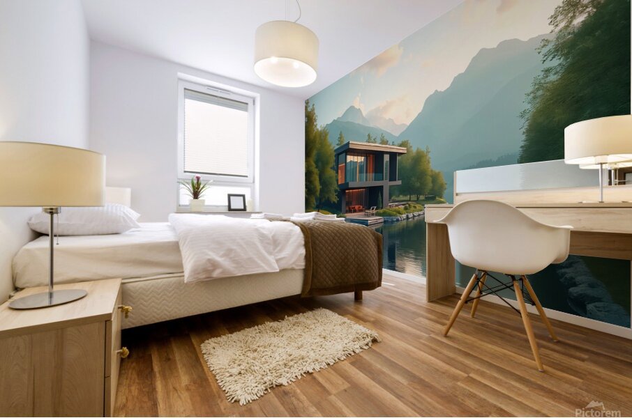 Lakeside Serenity Mural print