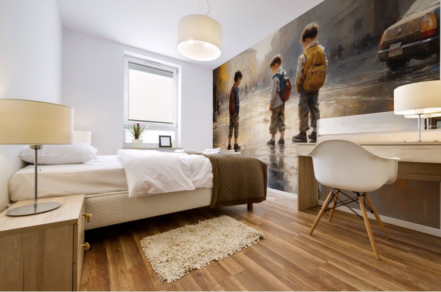 Rainy Day in London Mural print