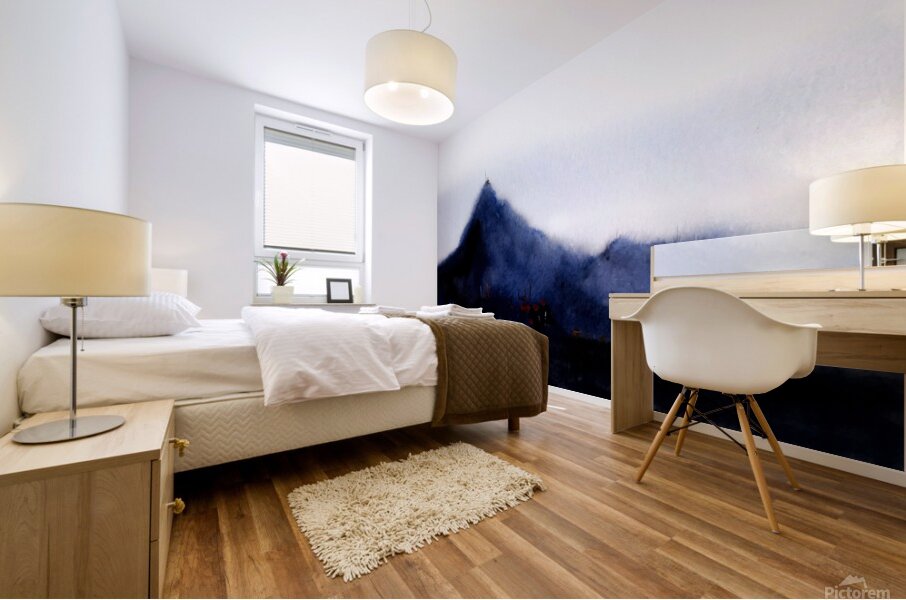 Mysterious Mountain Himalaya  Watercolor Landscape   Mural print