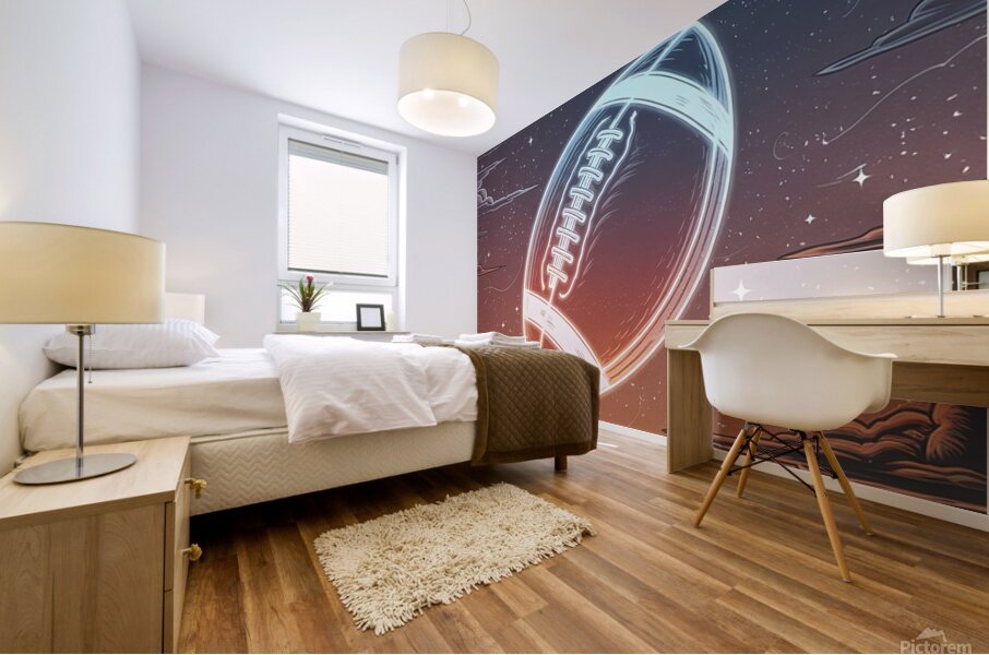 Celestial Touchdown – Cosmic Football Fantasy Mural print