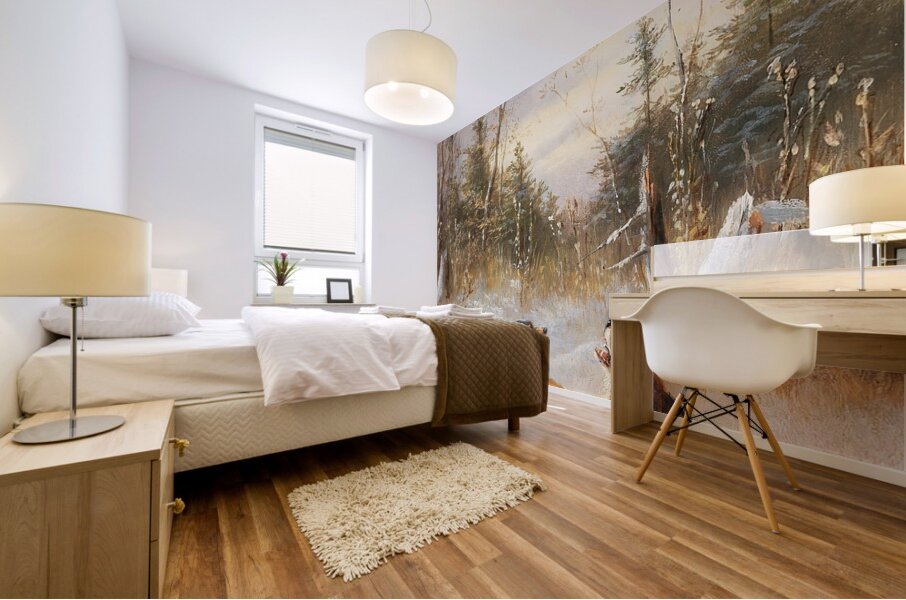 Fuchs mit Hunden [1888] by Moritz Müller II [19th century] Mural print