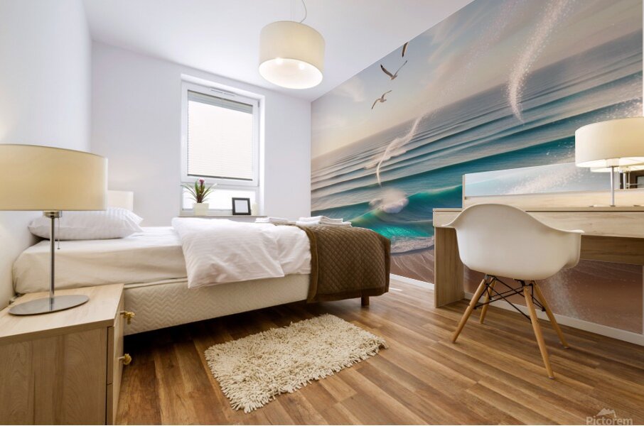 Leonardo Phoenix 09 A serene aerial view of a pic Mural print