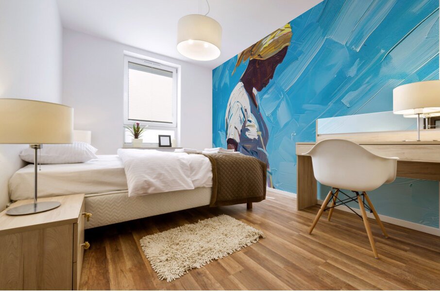 Azure Toil Beneath Sun H3N5P2 65 Mural print