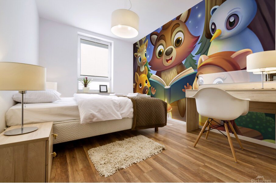 Enchanted Forest Storytime Mural print