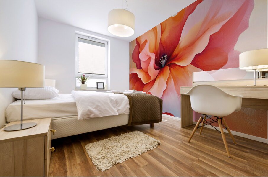 Blooming Coral Heart 2Y9P3H 53 Mural print