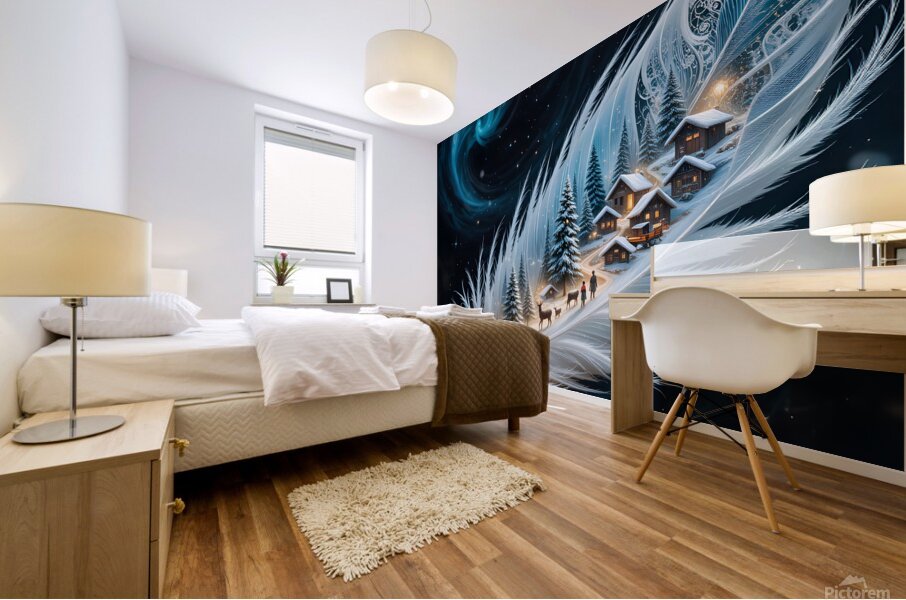 Feather Village Mural print