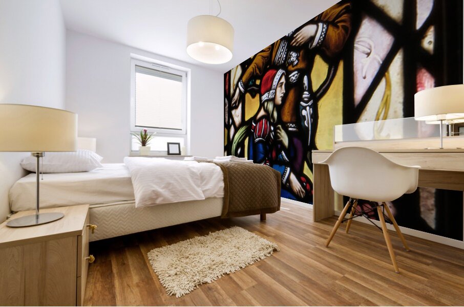 Antique Stainglass  Window Mural print